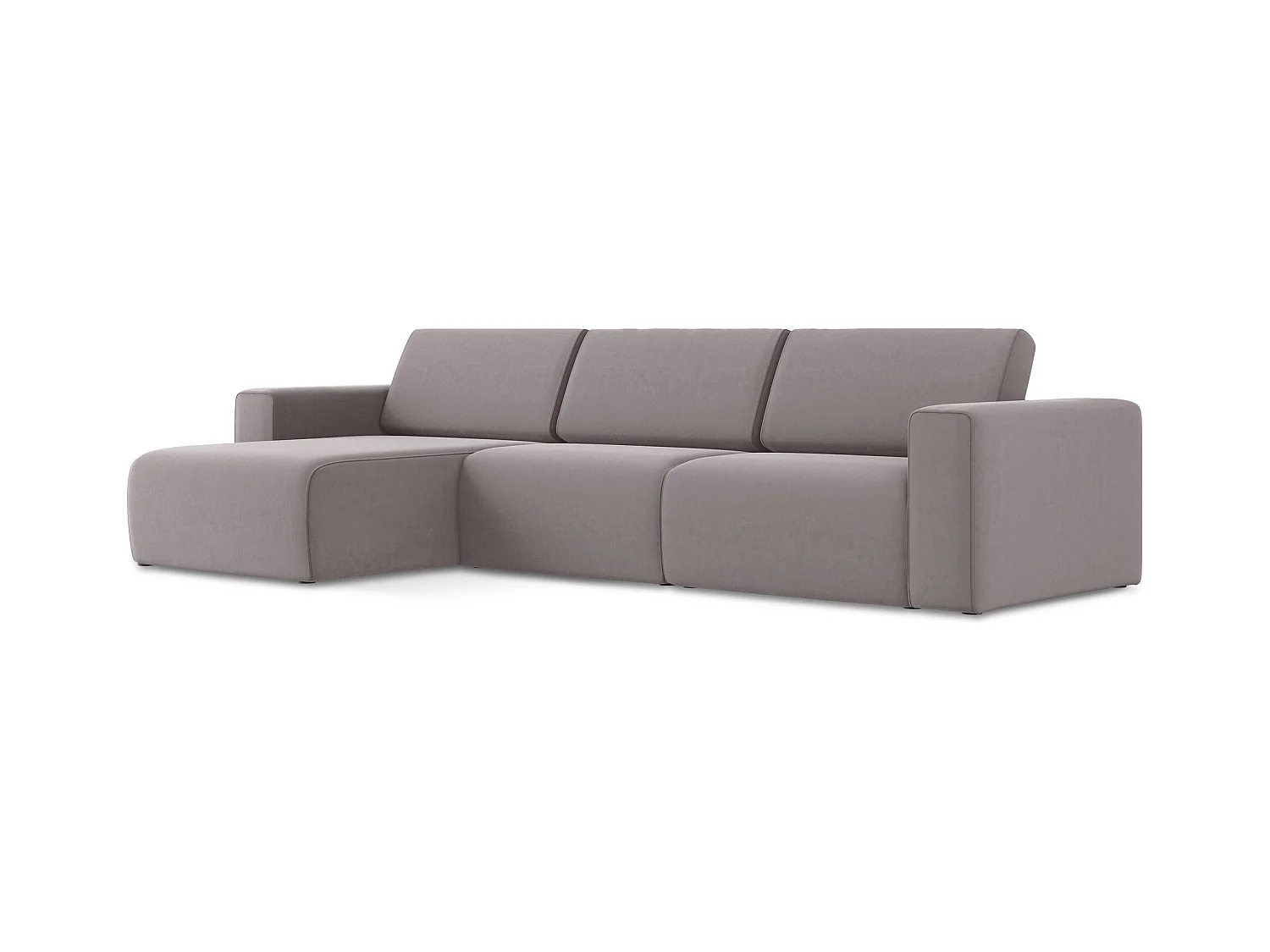 Modulares Ecks Sofa M links - Links - Samt - Lavendel - KALEA
