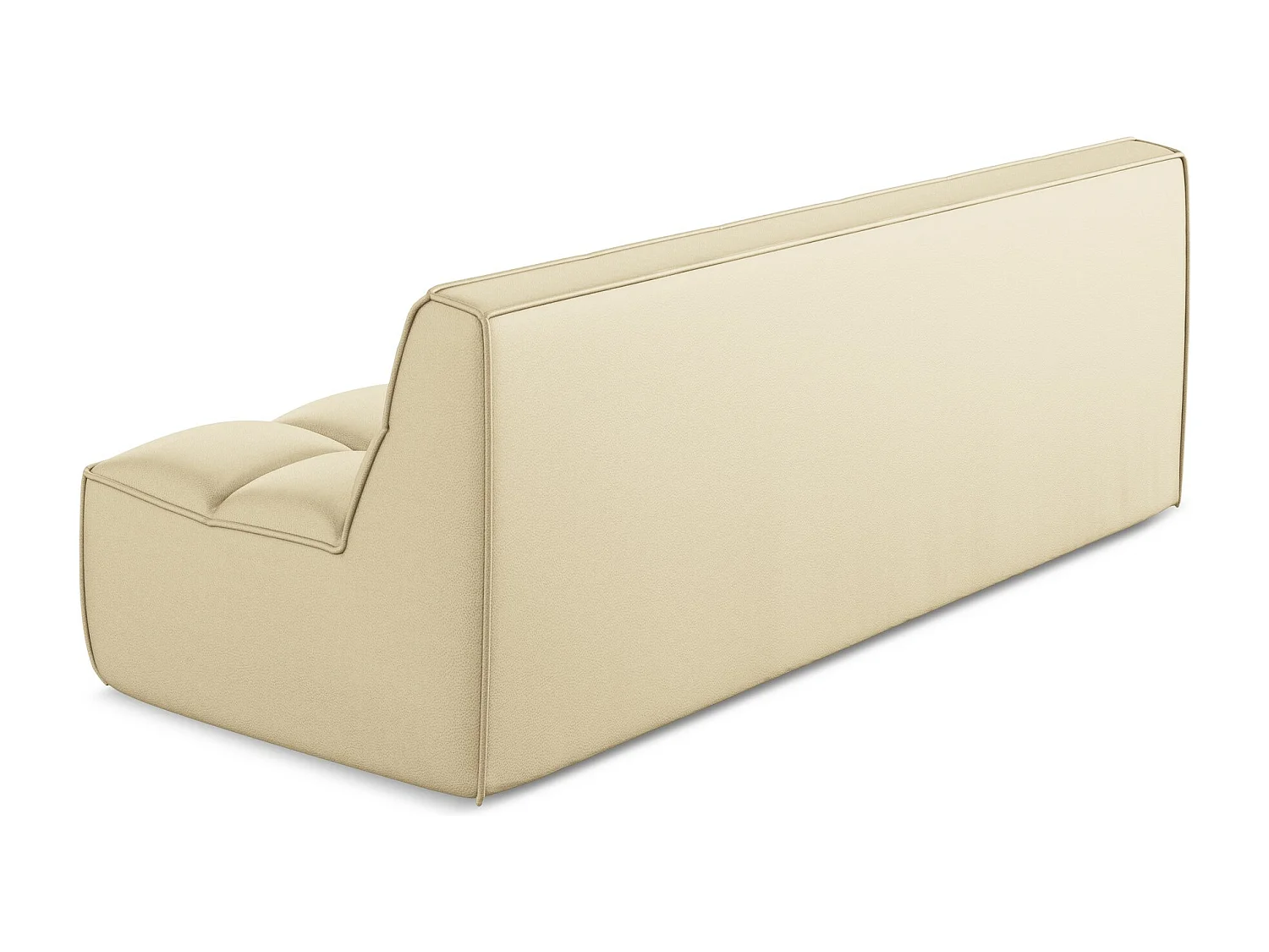 Sofá modular 3 lugares em couro sintético bege - KALAI