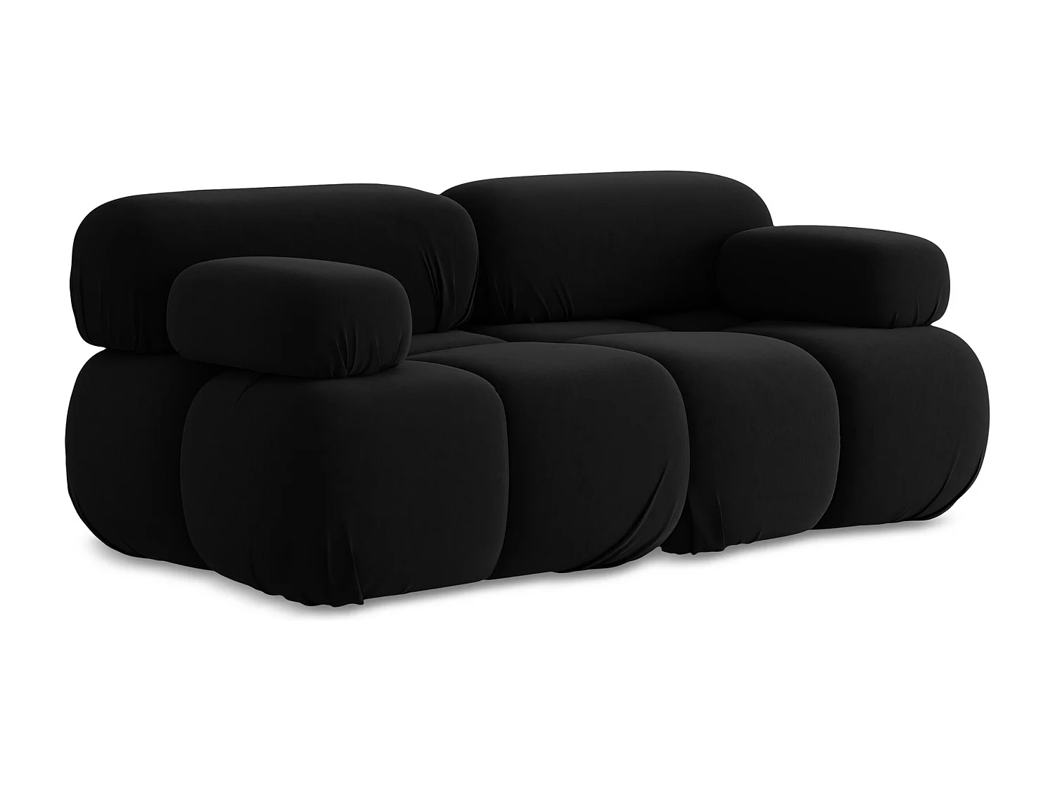 2-Sitzer Sofa - - Samt - Schwarz - LOKUA