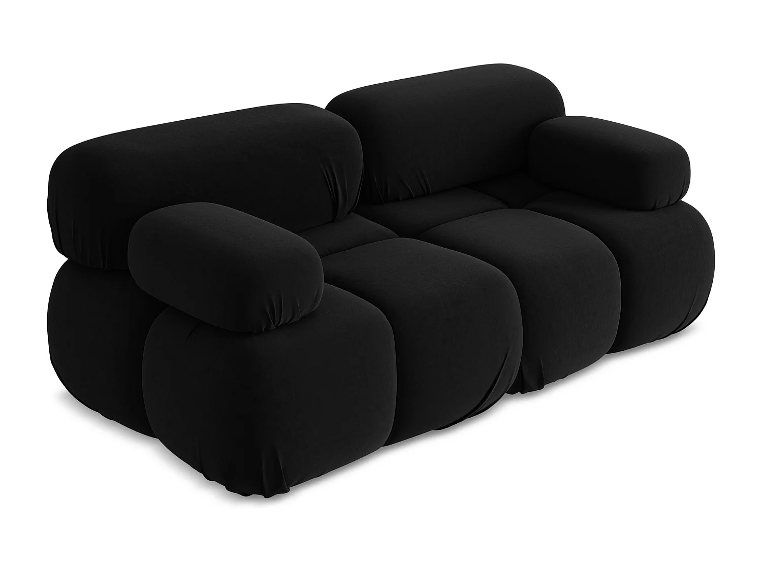 2-Sitzer Sofa - - Samt - Schwarz - LOKUA