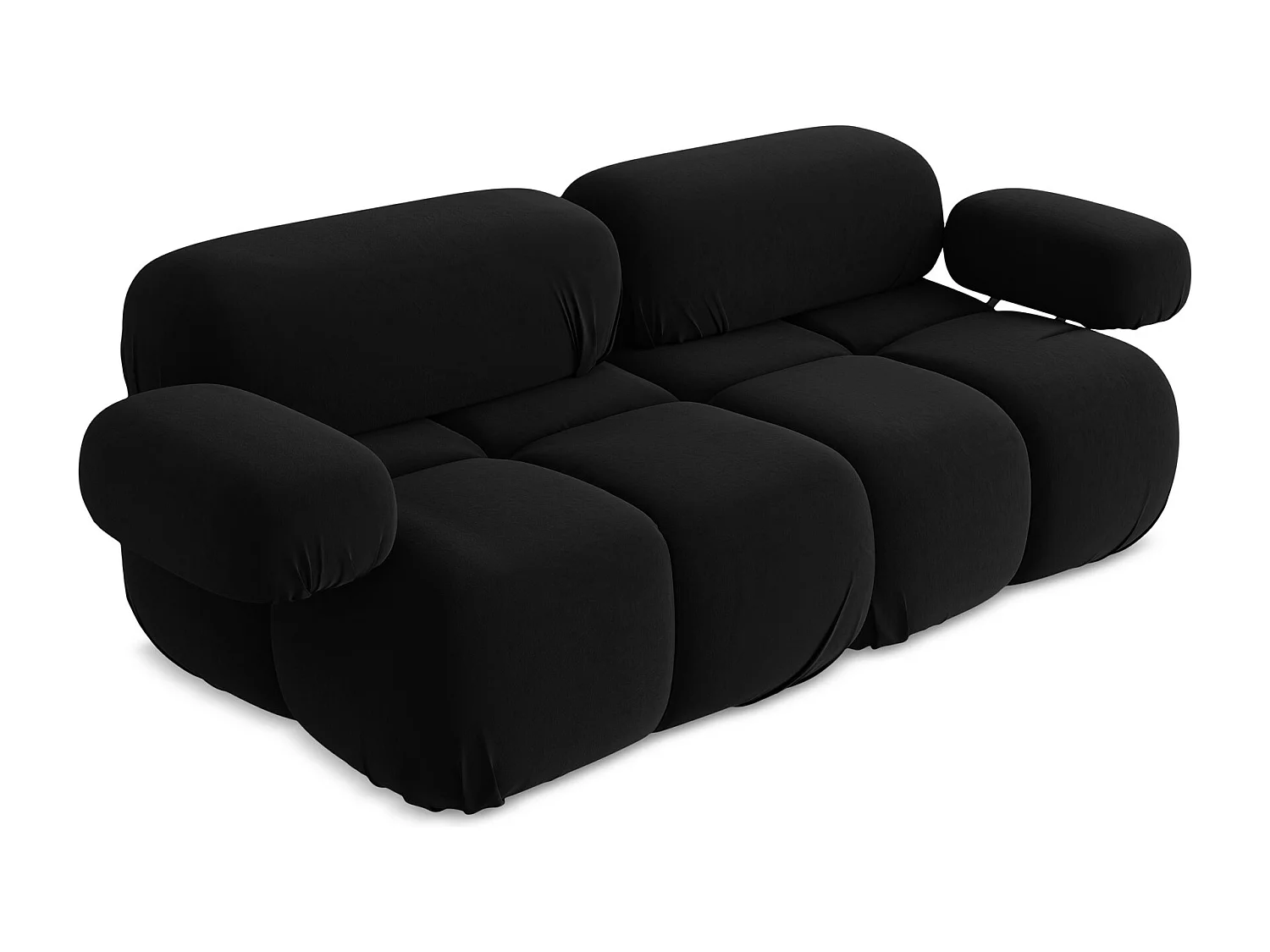 2-Sitzer Sofa - - Samt - Schwarz - LOKUA