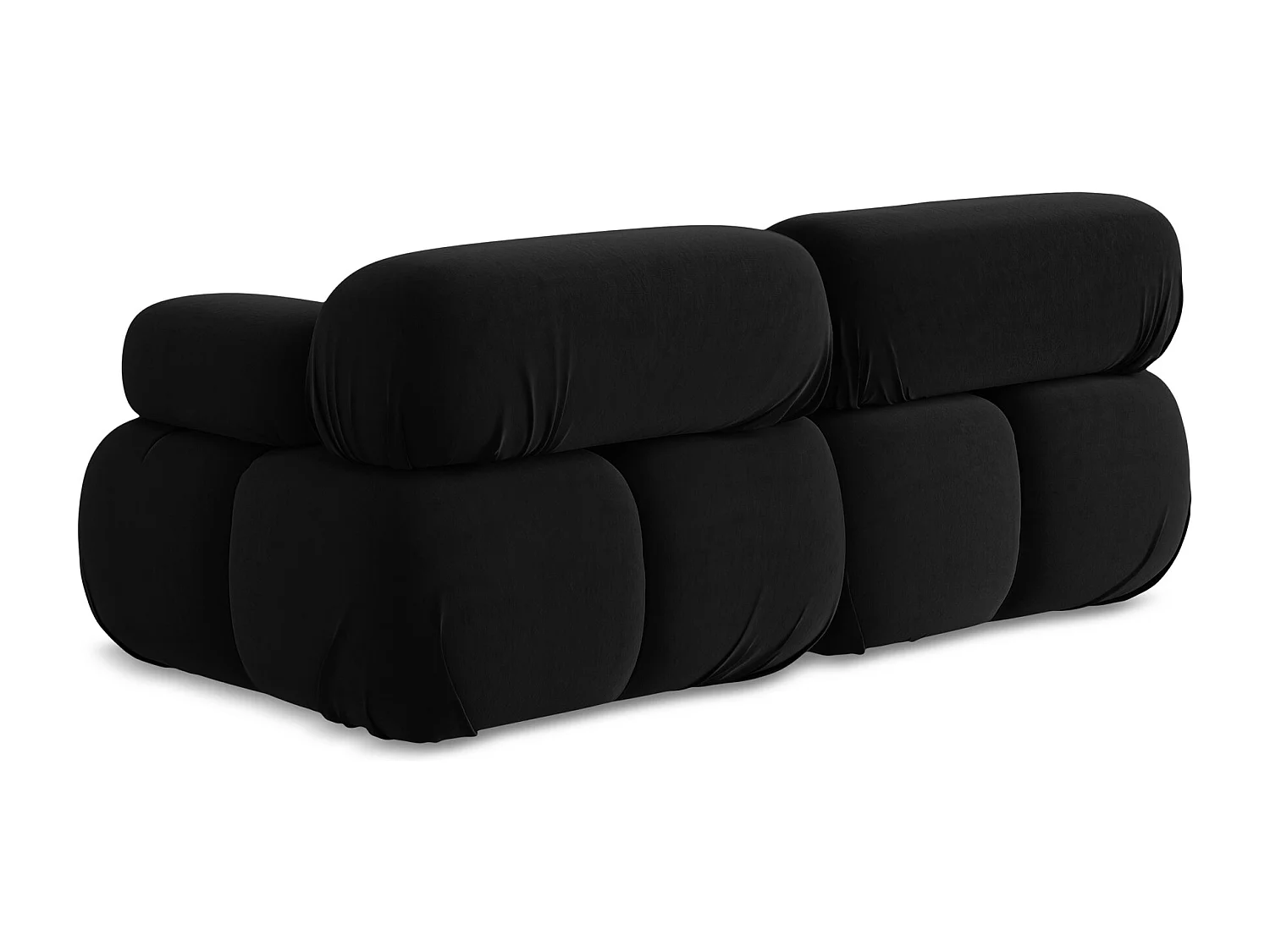 2-Sitzer Sofa - - Samt - Schwarz - LOKUA