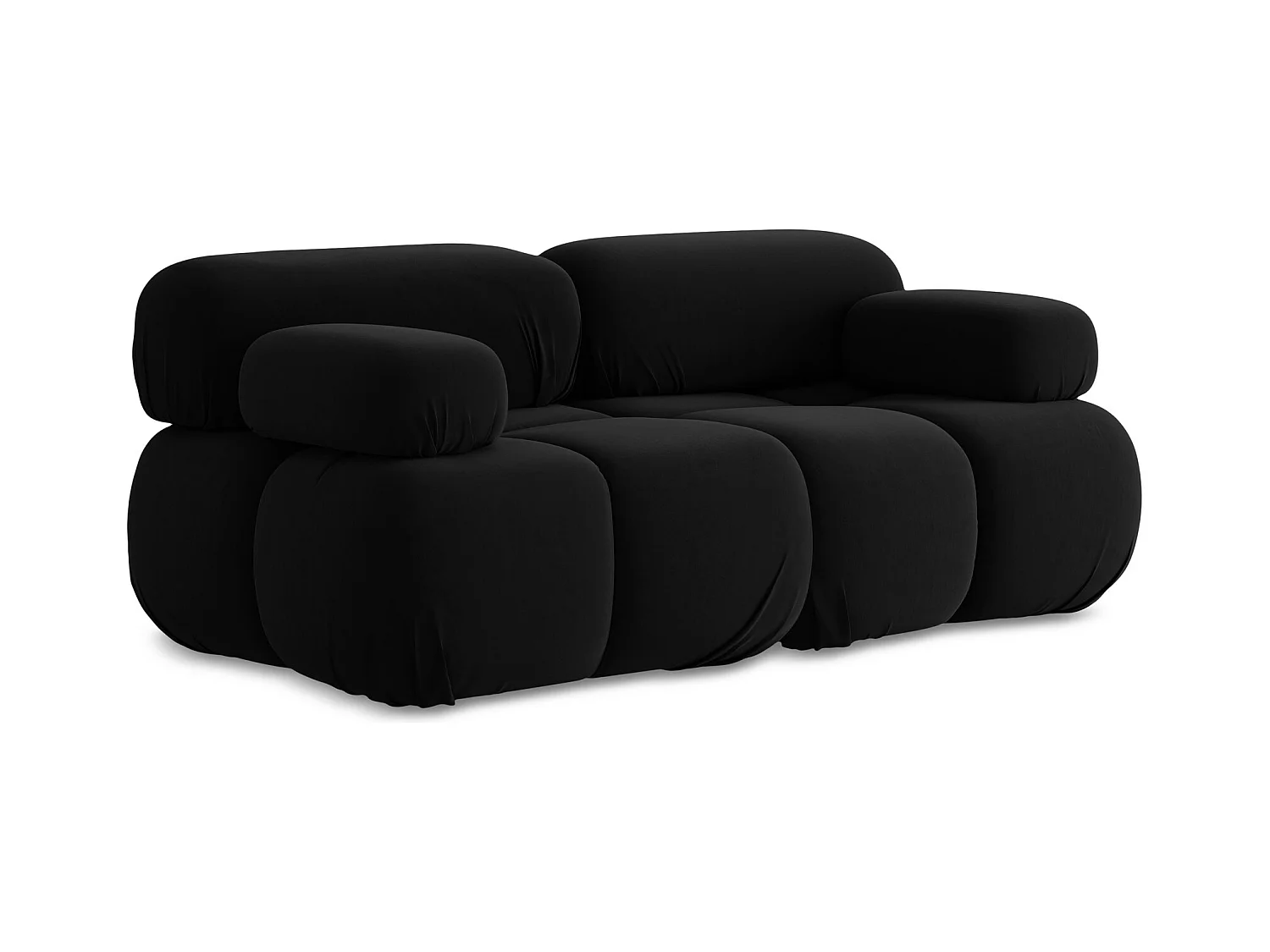 Canapé modulable 2 places en Samt - noir - LOKUA
