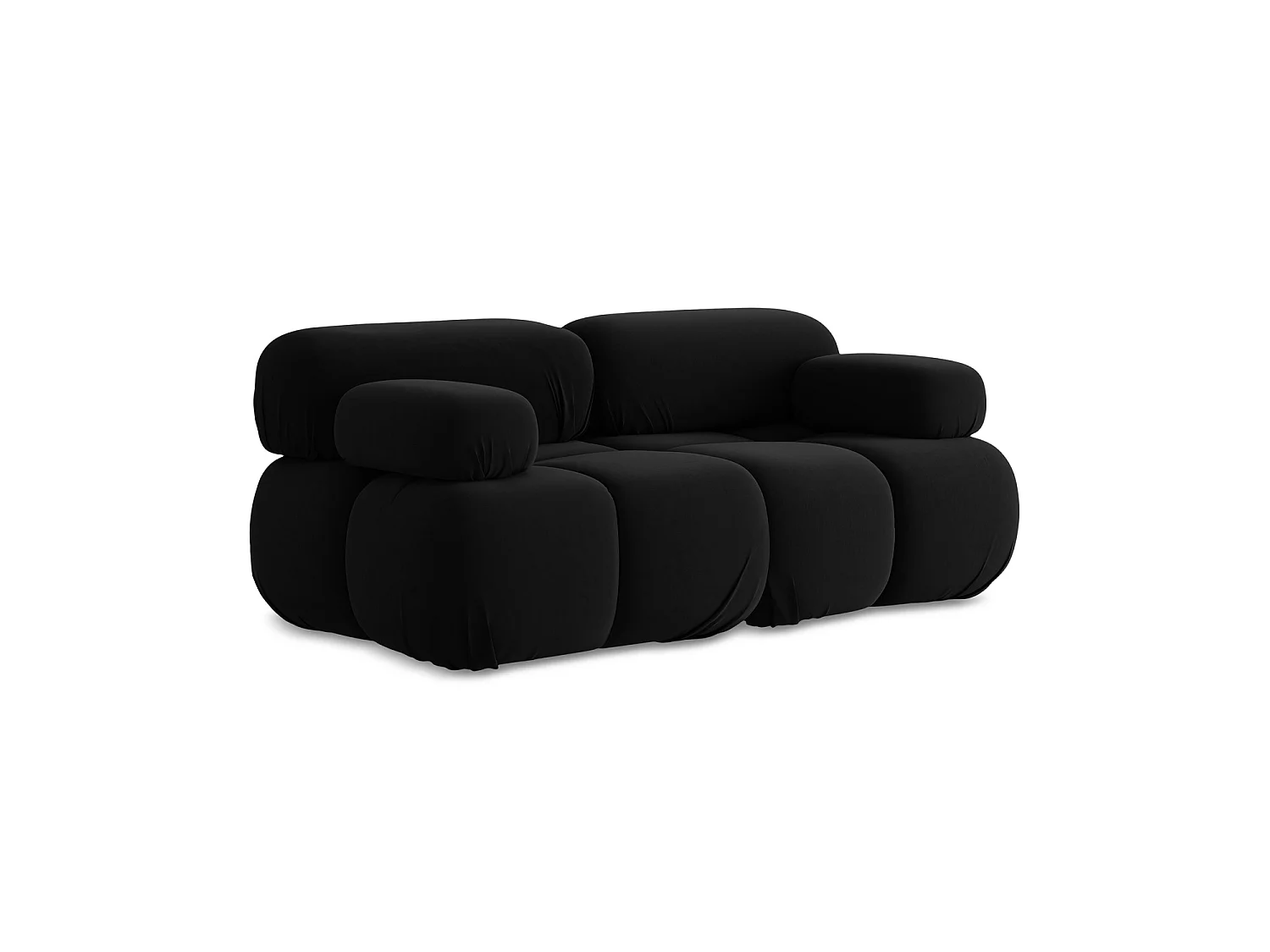 Modułowa sofa 2-osobowa - z tkaniny welwetowej - czarny - SANREMO