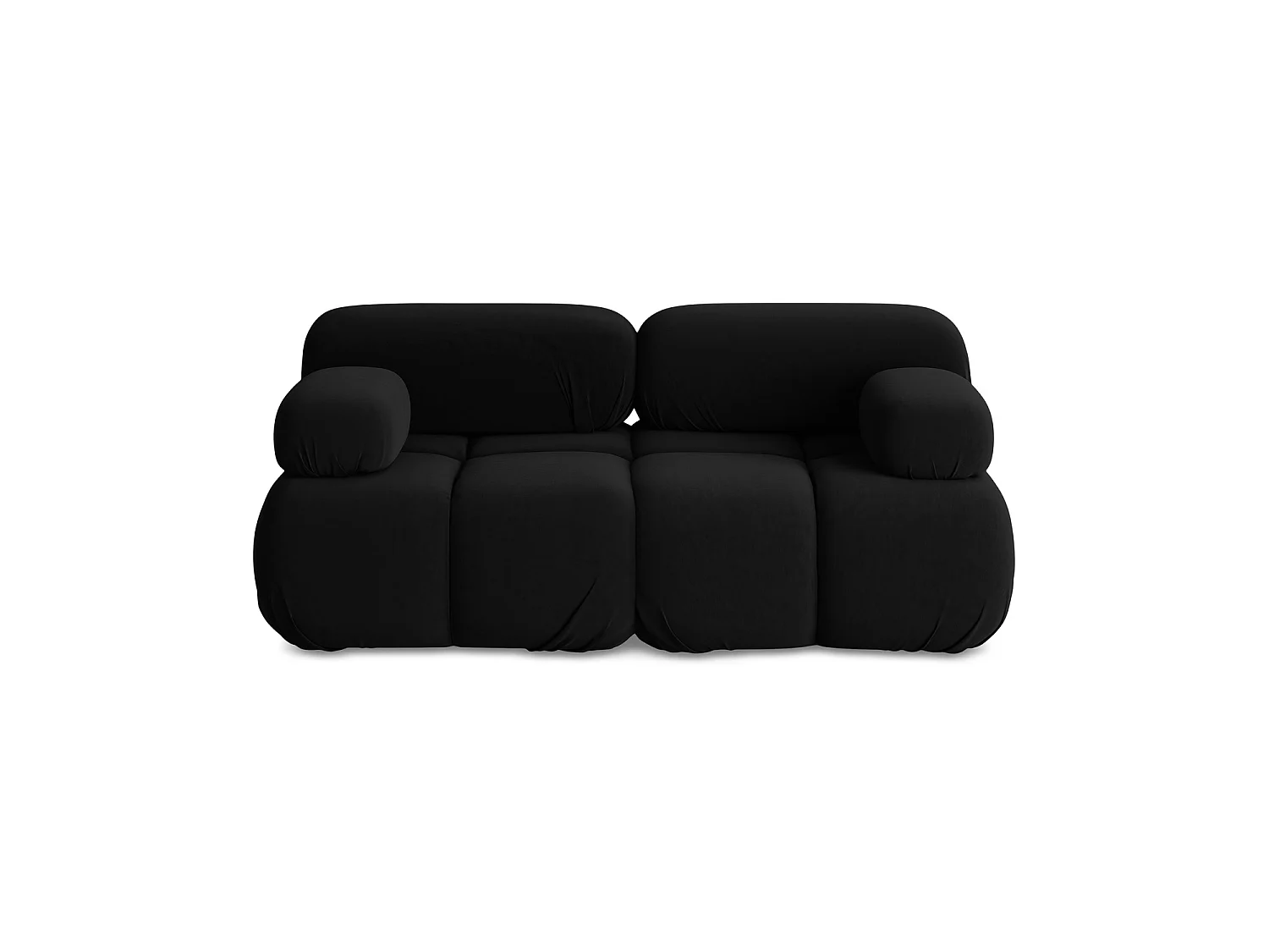 Modułowa sofa 2-osobowa - z tkaniny welwetowej - czarny - SANREMO