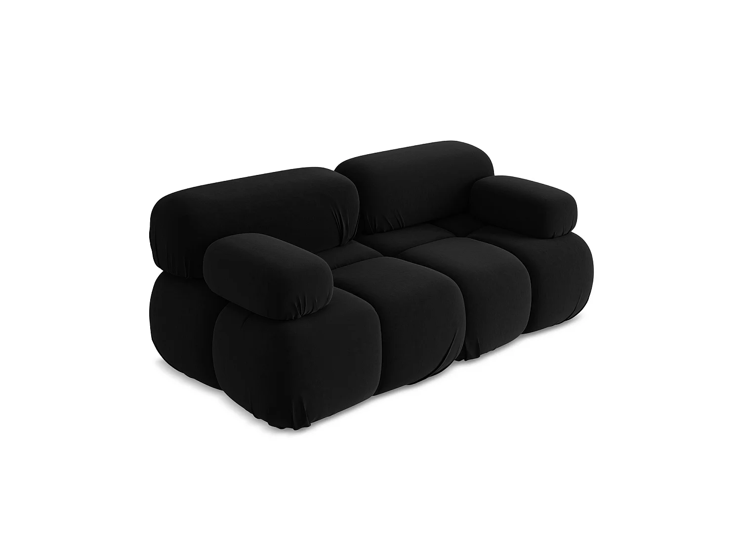 Modułowa sofa 2-osobowa - z tkaniny welwetowej - czarny - SANREMO