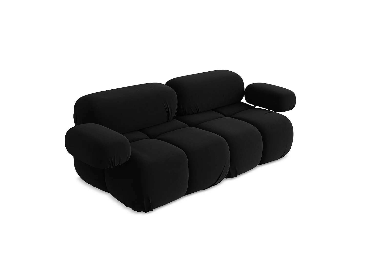 Modułowa sofa 2-osobowa - z tkaniny welwetowej - czarny - SANREMO