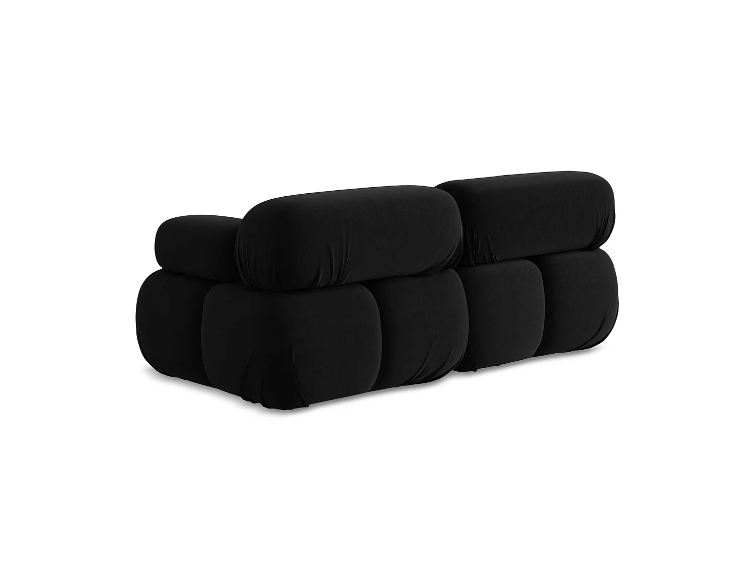 Modułowa sofa 2-osobowa - z tkaniny welwetowej - czarny - SANREMO