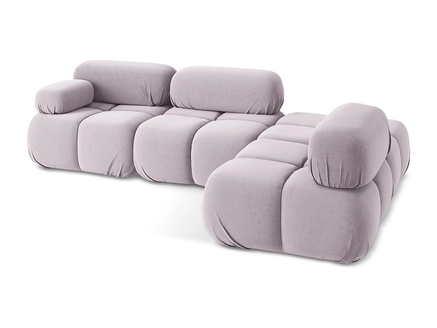 Canapé d'angle modulaire droit en Samt - lavande - LOKUA