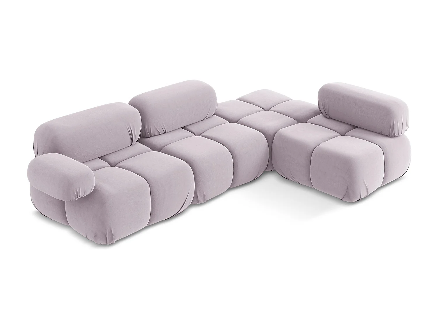 Canapé d'angle modulaire droit en Samt - lavande - LOKUA