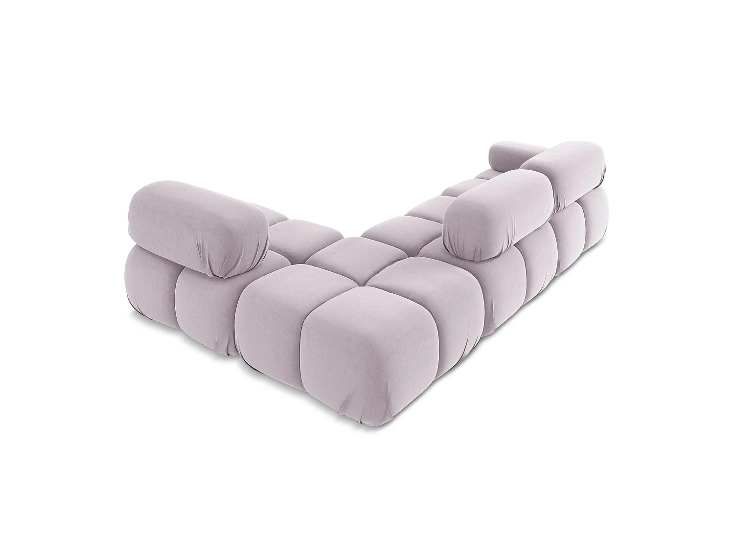 Canapé d'angle 3 places modulaire droit en velours - lavande - SANREMO