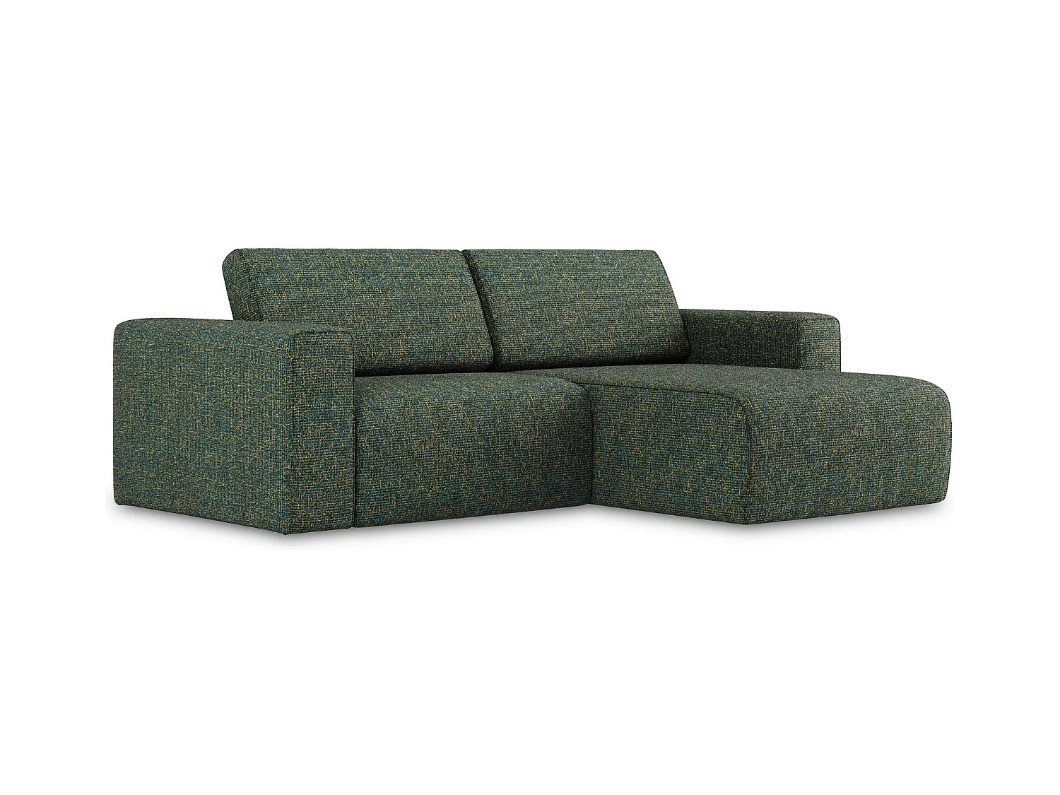 3-Sitzer Modulares Ecksofa - Ecke Rechts - Strukturstoff - Grün - KALEA