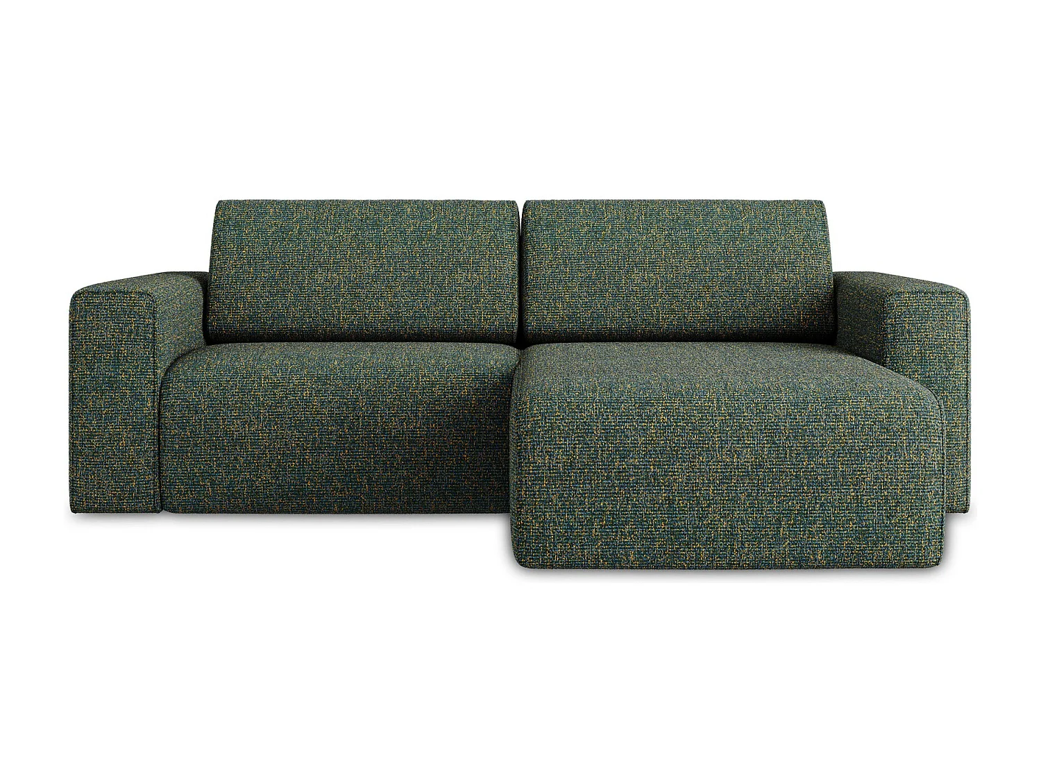 Narożnik prawostronny - z tkaniny strukturalnej - zielony - KALEA