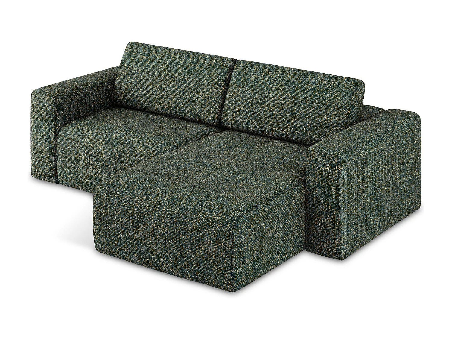 Narożnik prawostronny - z tkaniny strukturalnej - zielony - KALEA