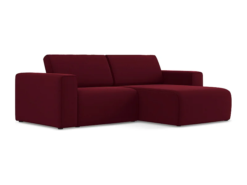 3-Sitzer Modulares Ecksofa - Ecke Rechts - Samt - Burgund - KALEA