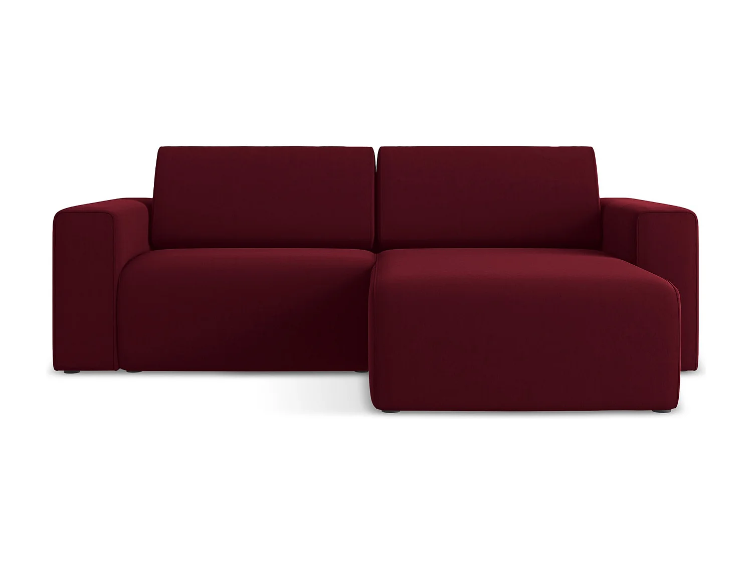 Modulaire hoekbank rechts van bourgondië velours - KALEA