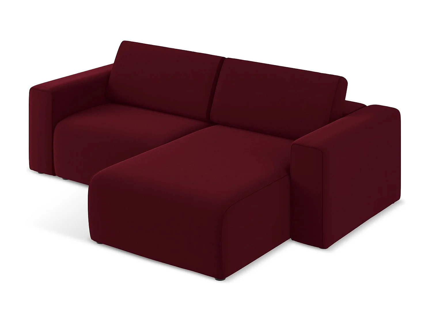 Modulaire hoekbank rechts van bourgondië velours - KALEA