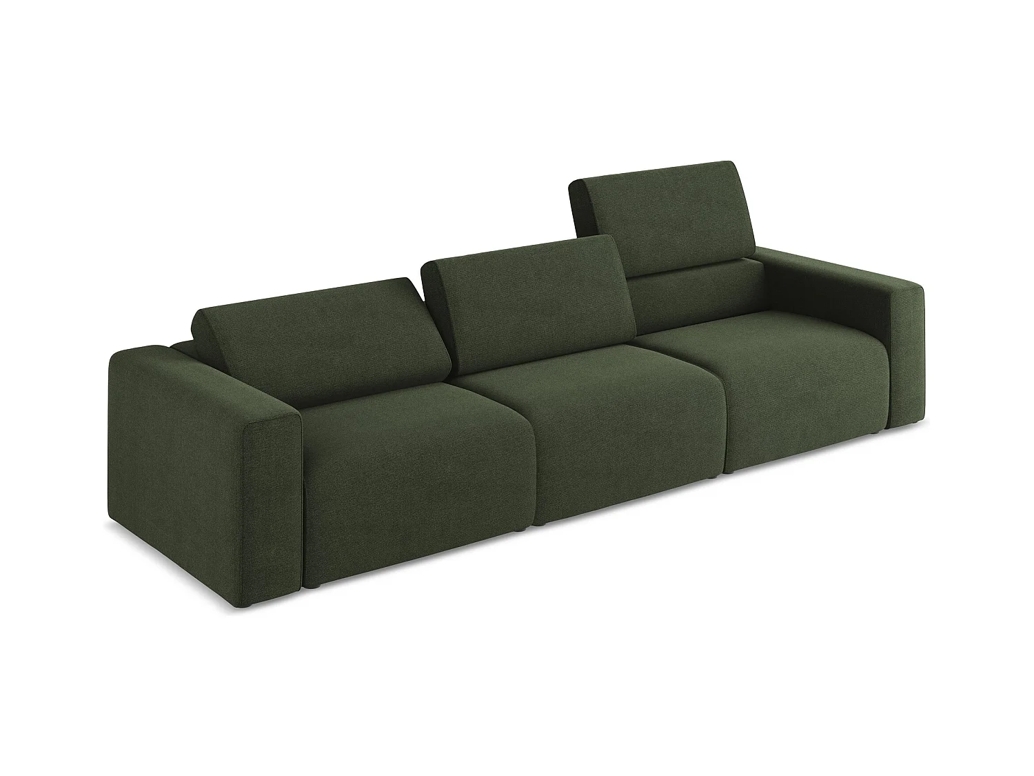 Canapé modulable 4 places en Strukturstoff - olive - KALEA