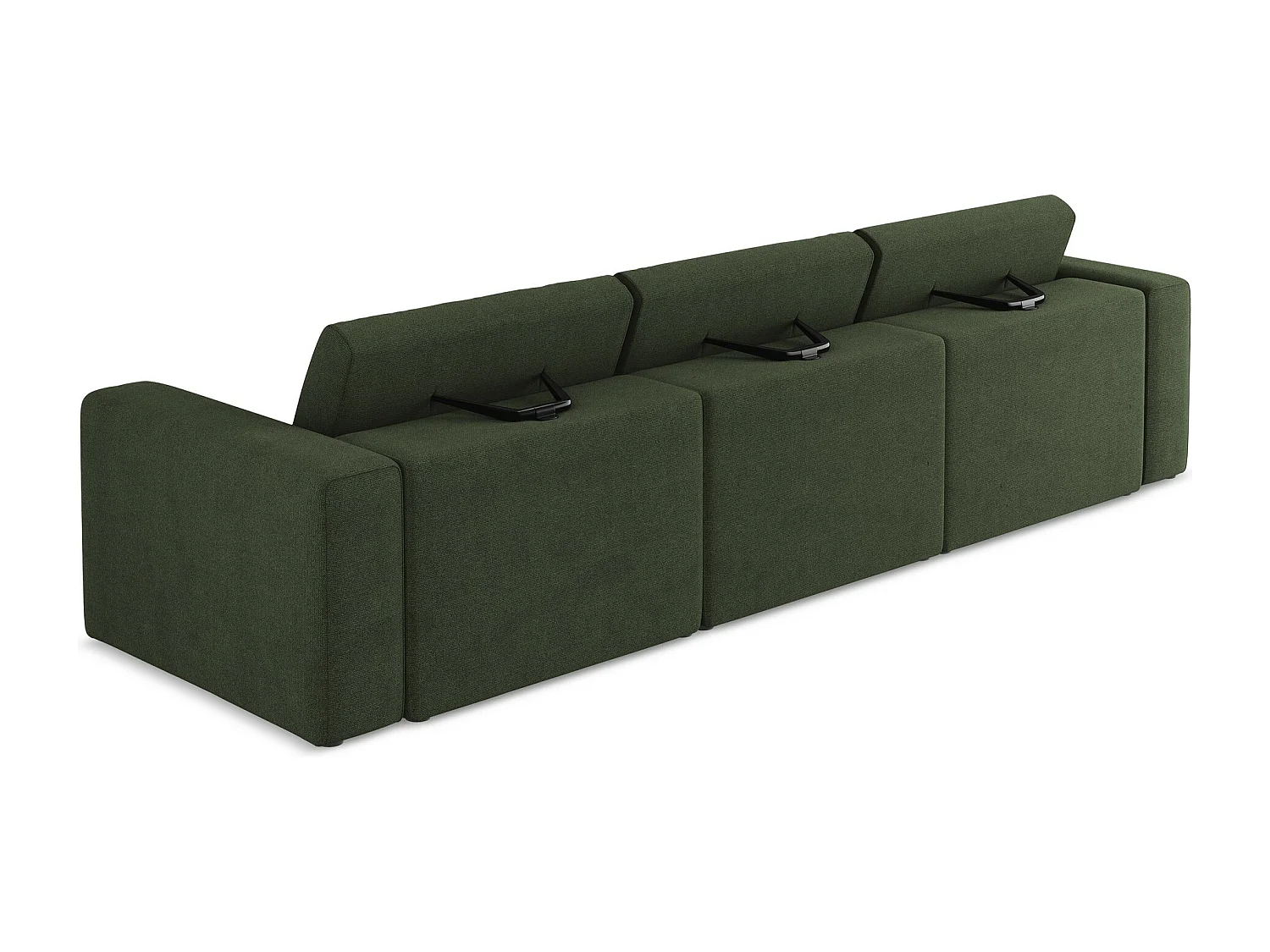 Vierzits modulaire bank van olijf textuurstof - KALEA