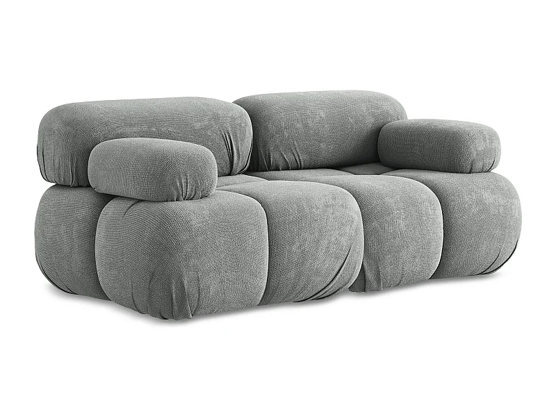 Modułowa sofa 2-osobowa - z tkaniny szenilowej - szary - LOKUA