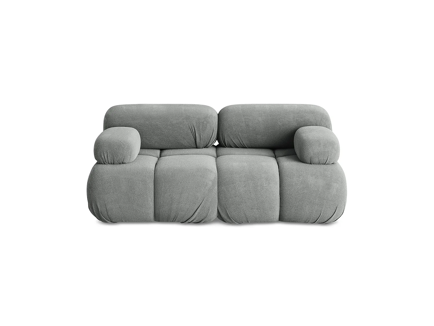 Tweezits modulaire bank van grijs chenille stof - SANREMO