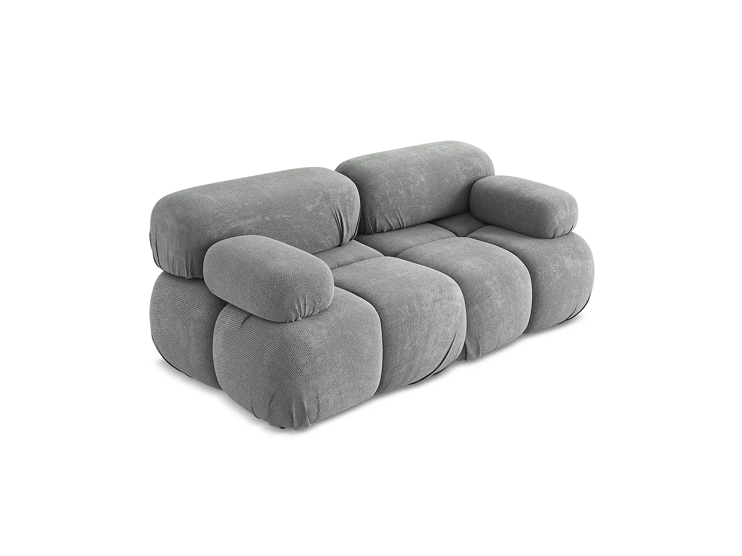 Tweezits modulaire bank van grijs chenille stof - SANREMO