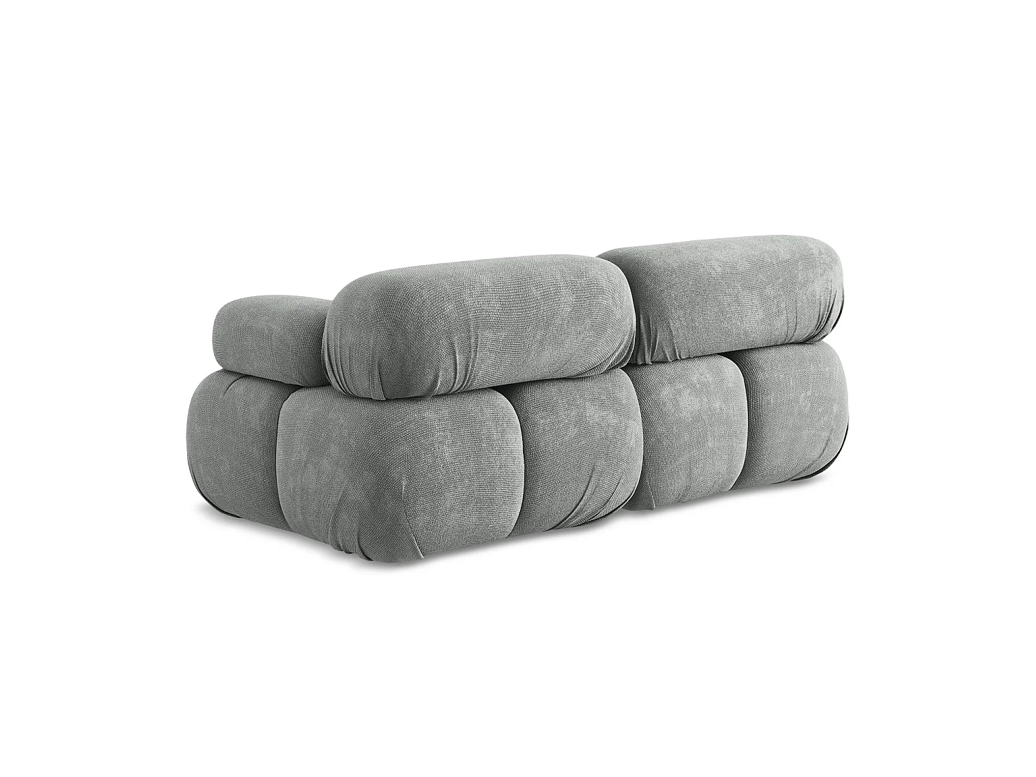 Tweezits modulaire bank van grijs chenille stof - SANREMO
