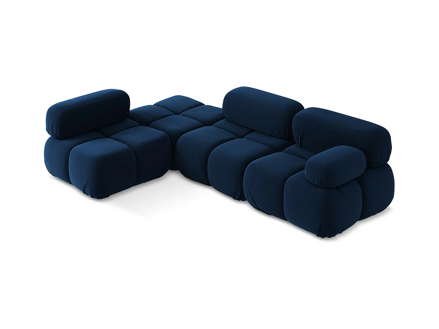 Canapé d'angle modulaire gauche en Samt - bleu royal - LOKUA