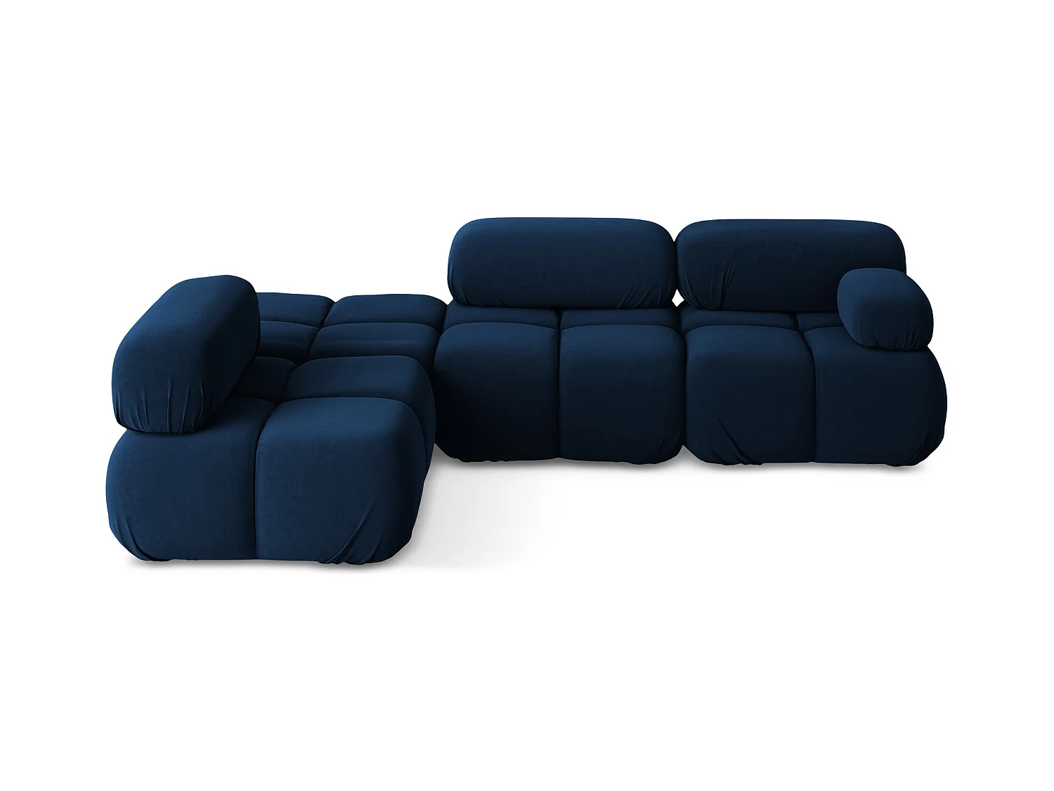 Canapé d'angle modulaire gauche en Samt - bleu royal - LOKUA