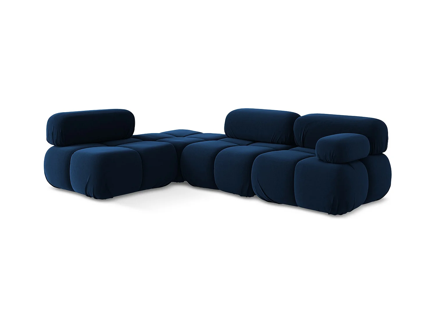 Canapé d'angle modulaire gauche en Samt - bleu royal - LOKUA