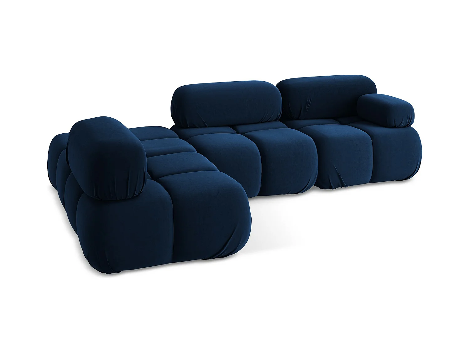 Canapé d'angle modulaire gauche en Samt - bleu royal - LOKUA