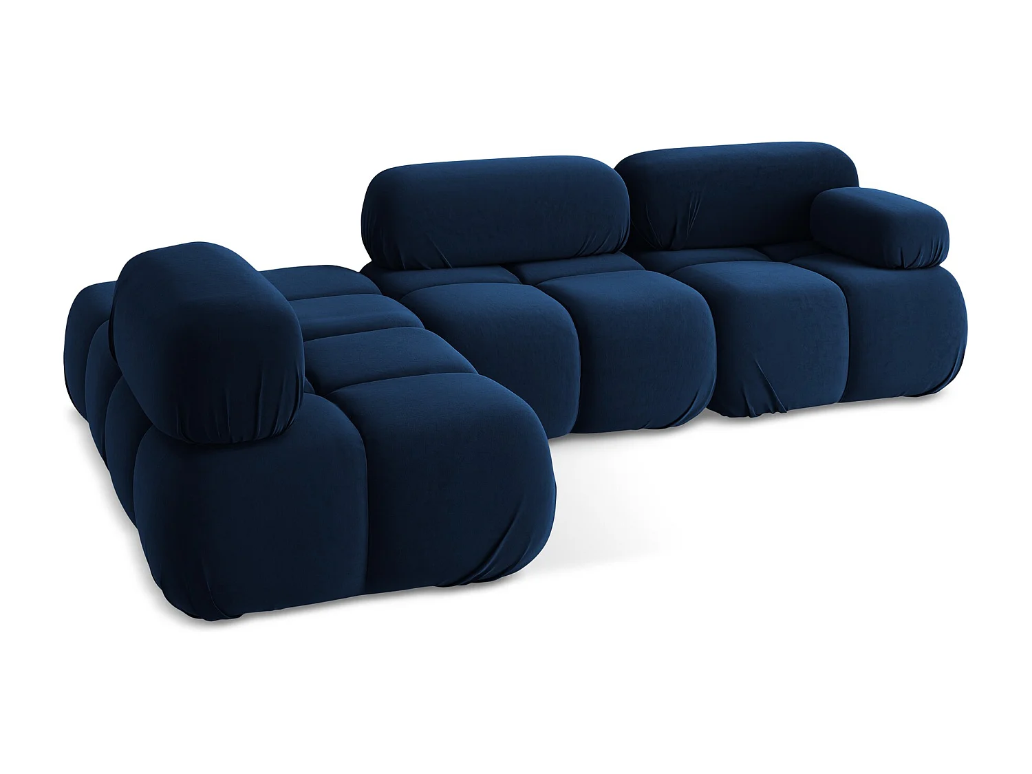 Canapé d'angle modulaire gauche en Samt - bleu royal - LOKUA