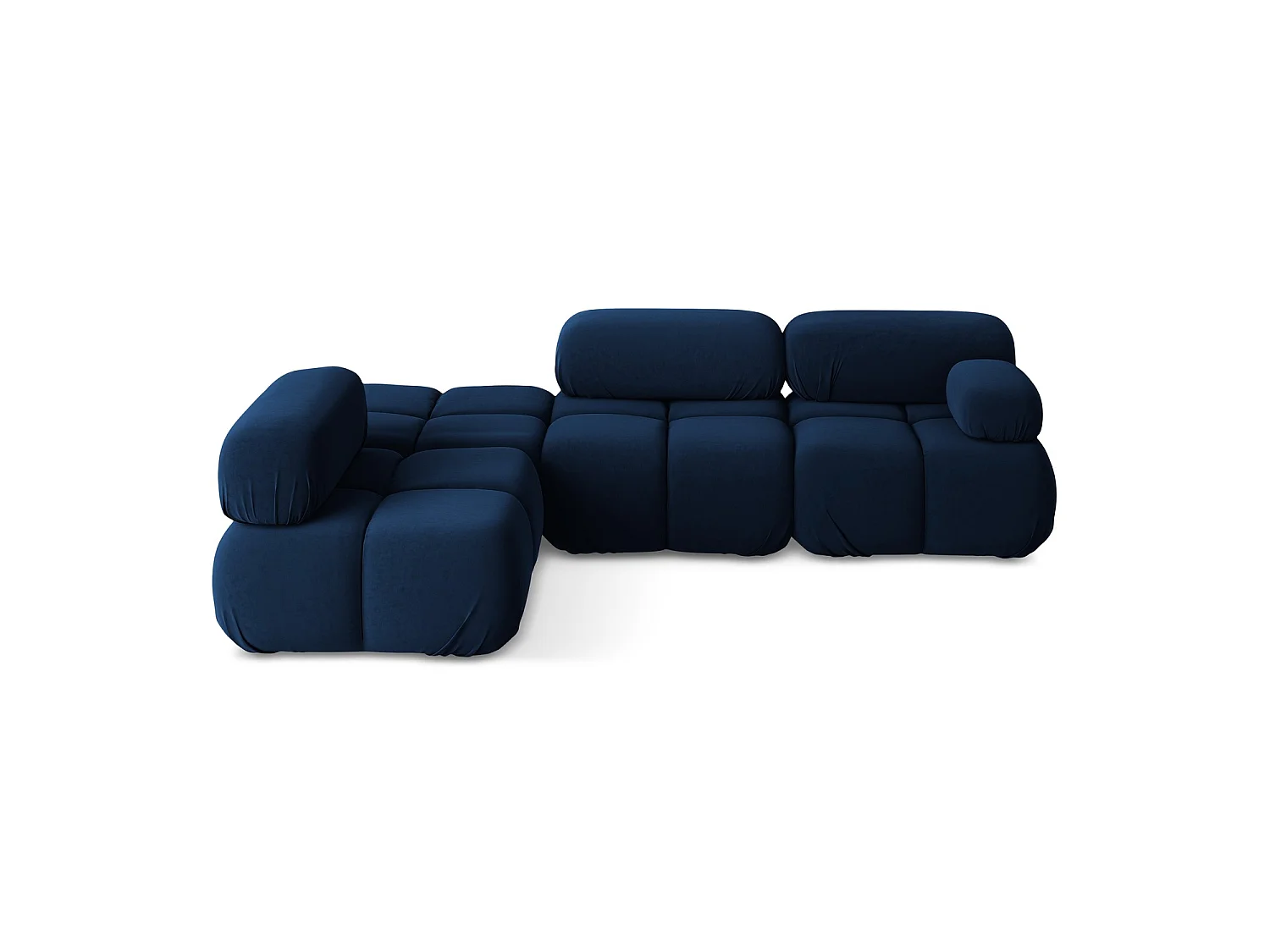 3-Sitzer Modulares Ecksofa - Ecke Links - Samt - Königsblau - SANREMO