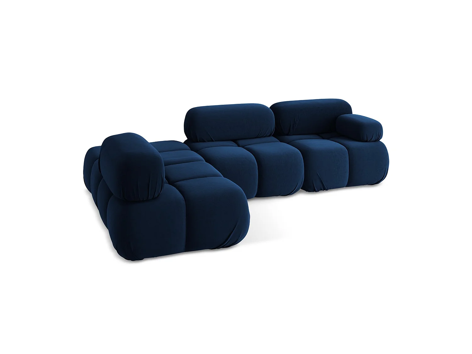 3-Sitzer Modulares Ecksofa - Ecke Links - Samt - Königsblau - SANREMO