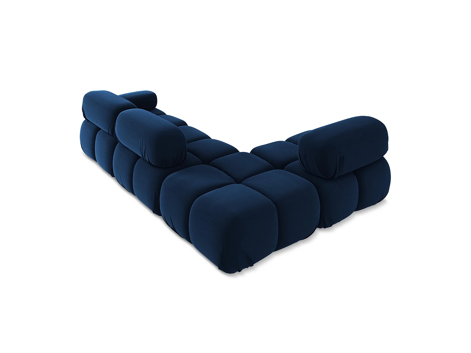 3-Sitzer Modulares Ecksofa - Ecke Links - Samt - Königsblau - SANREMO