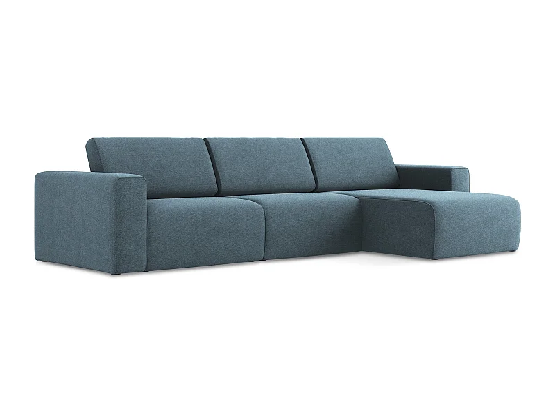 Modulaire hoekbank M rechts van lichtblauw textuurstof - KALEA