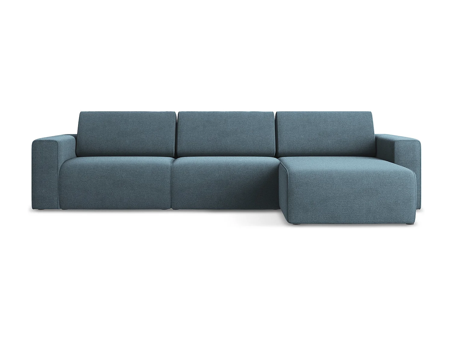 Modulaire hoekbank M rechts van lichtblauw textuurstof - KALEA