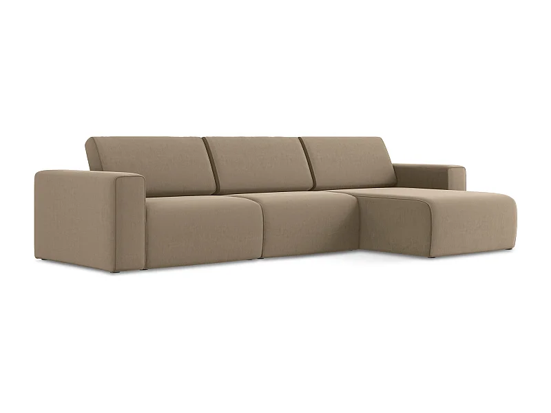 Modulares Ecks Sofa M rechts - Rechts - Samt - Dunkelbeige - KALEA