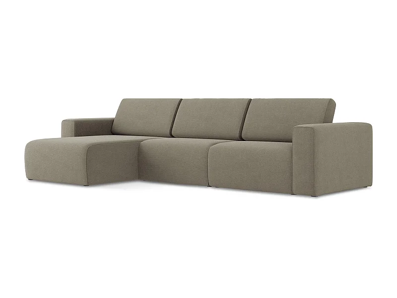 Modulaire hoekbank M links van donkerbeige textuurstof - KALEA