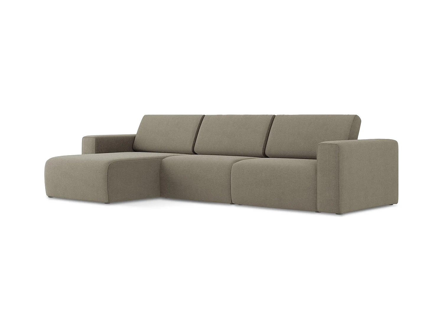 Modulares Ecks Sofa M links - Links - Strukturstoff - Dunkelbeige - KALEA