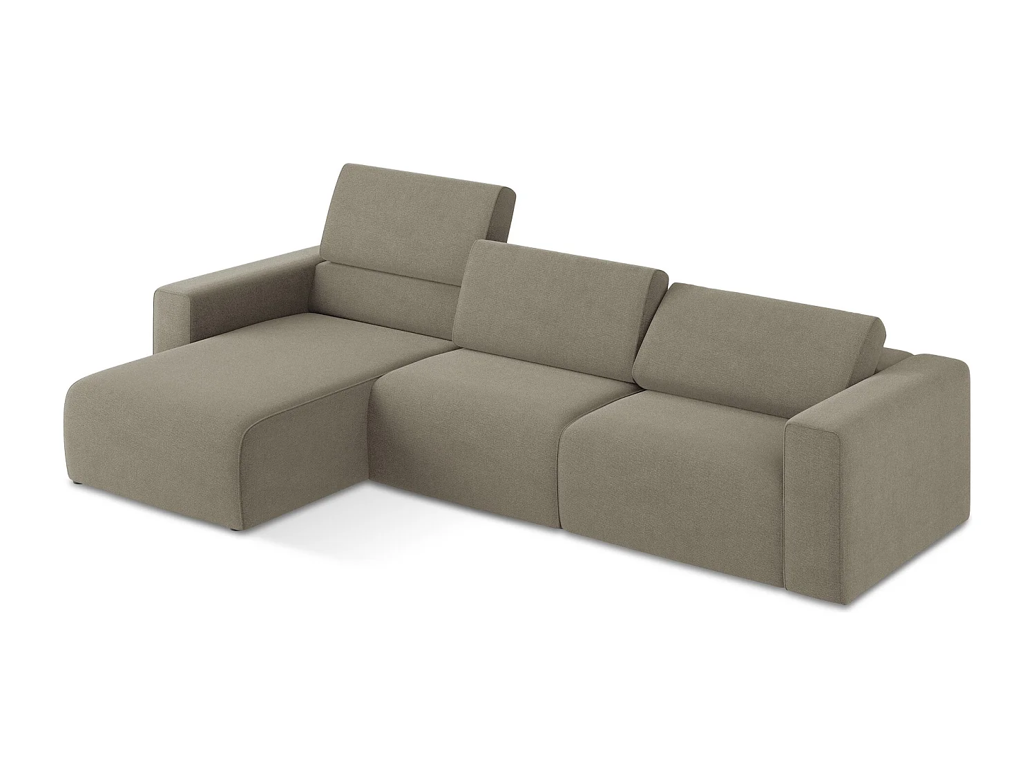 Canapé modulable d’angle M gauche - en Strukturstoff - beige foncé - KALEA