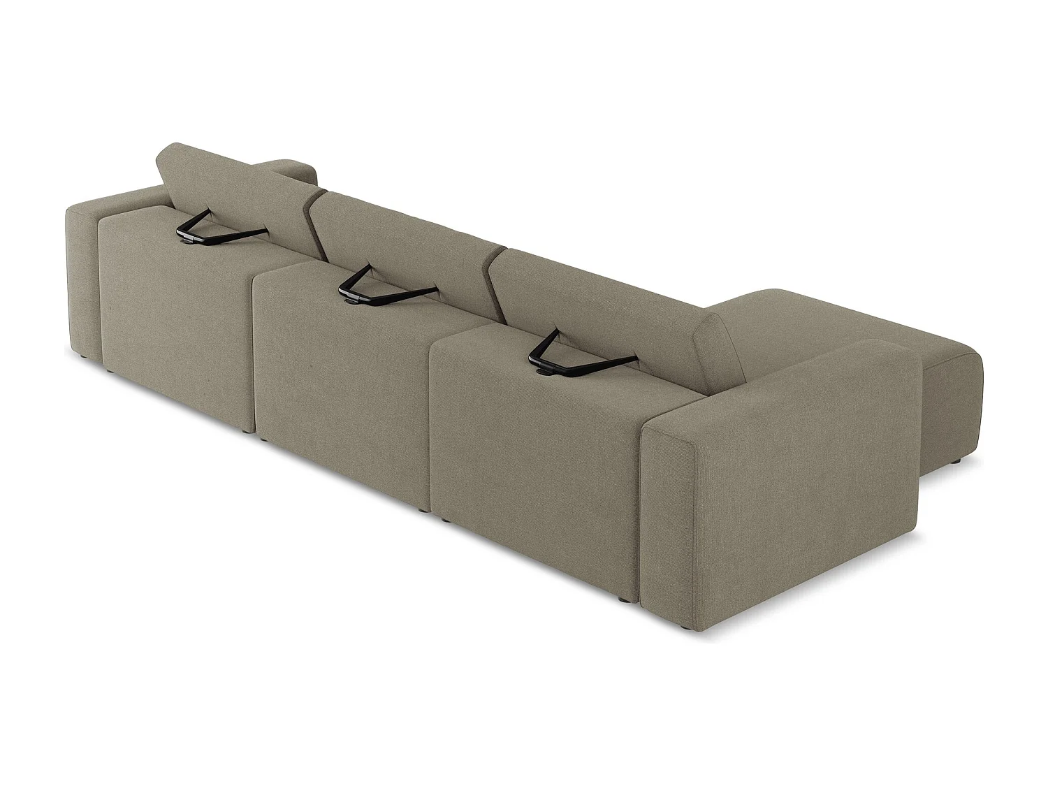 Canapé modulable d’angle M gauche - en Strukturstoff - beige foncé - KALEA