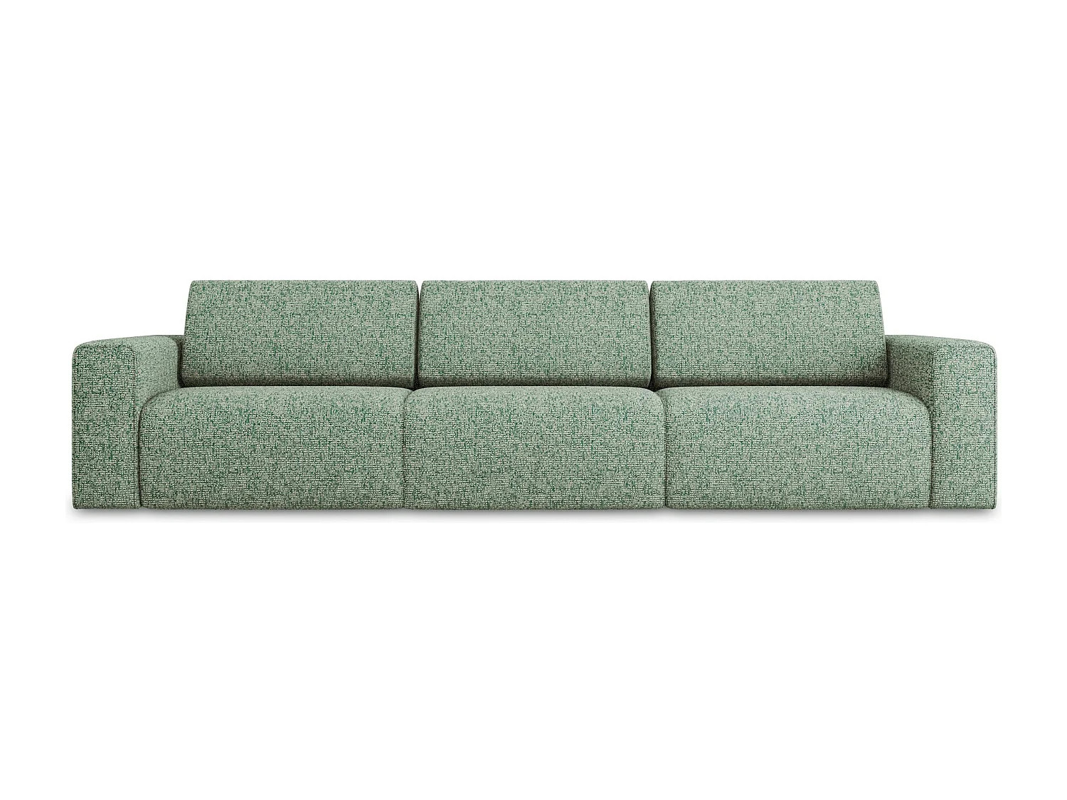 Vierzits modulaire bank van lichtgroen textuurstof - KALEA