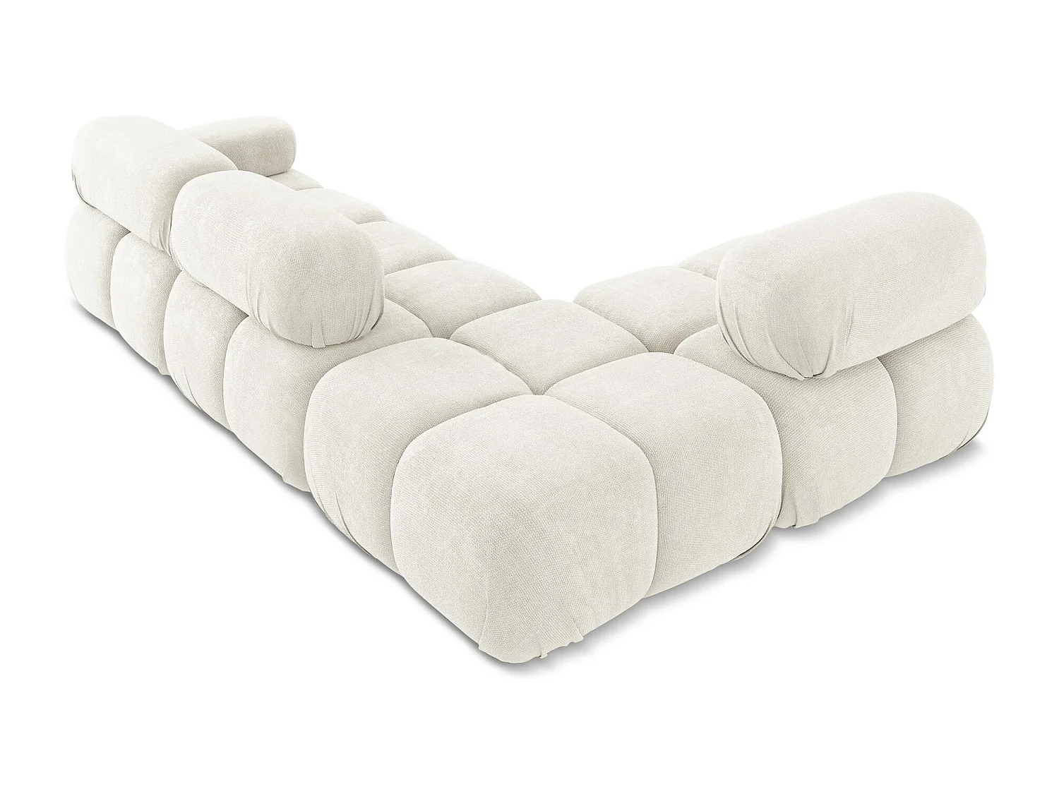 3-Sitzer Modulares Ecksofa - Ecke Links - Chenille - Weiß - LOKUA