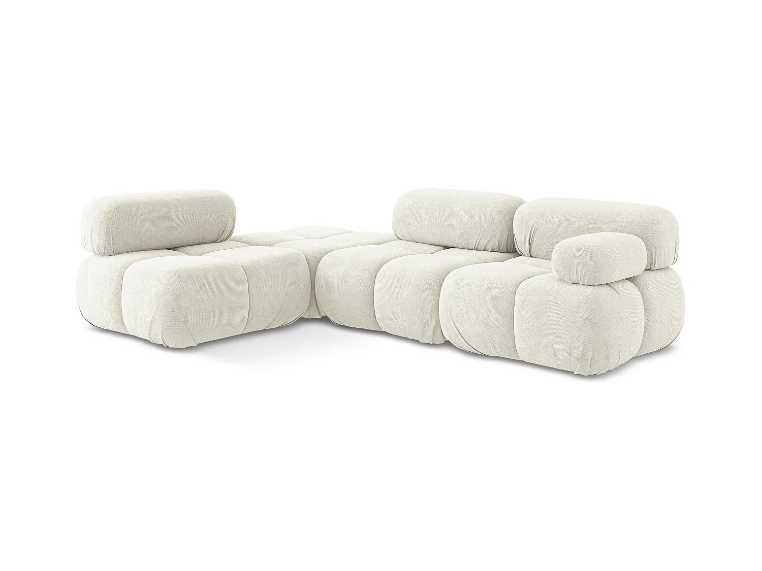 Canapé d'angle modulaire gauche en Chenille - blanc - LOKUA