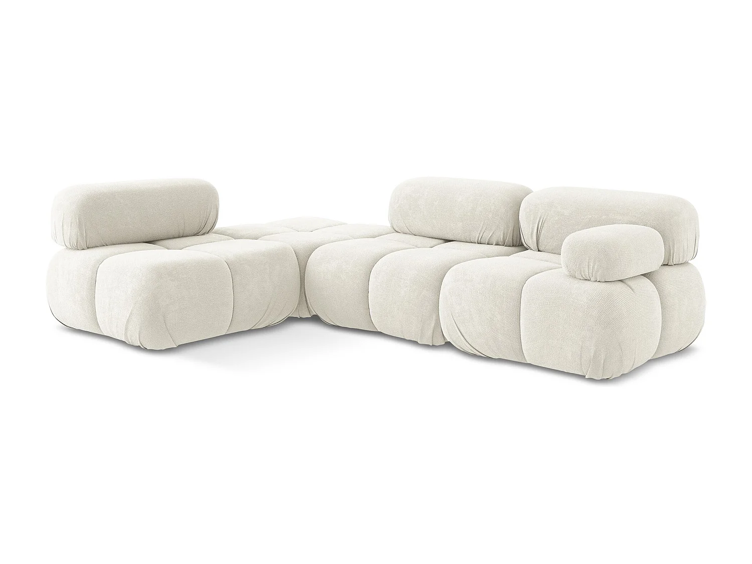 Canapé d'angle modulaire gauche en Chenille - blanc - LOKUA