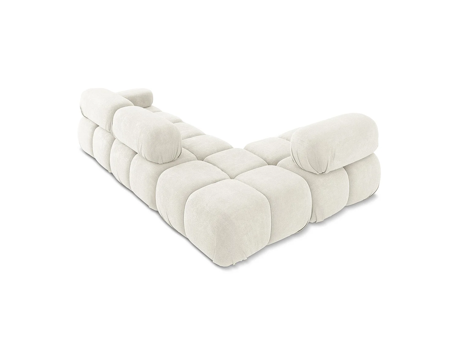Modulaire hoekbank links van wit chenille stof - SANREMO