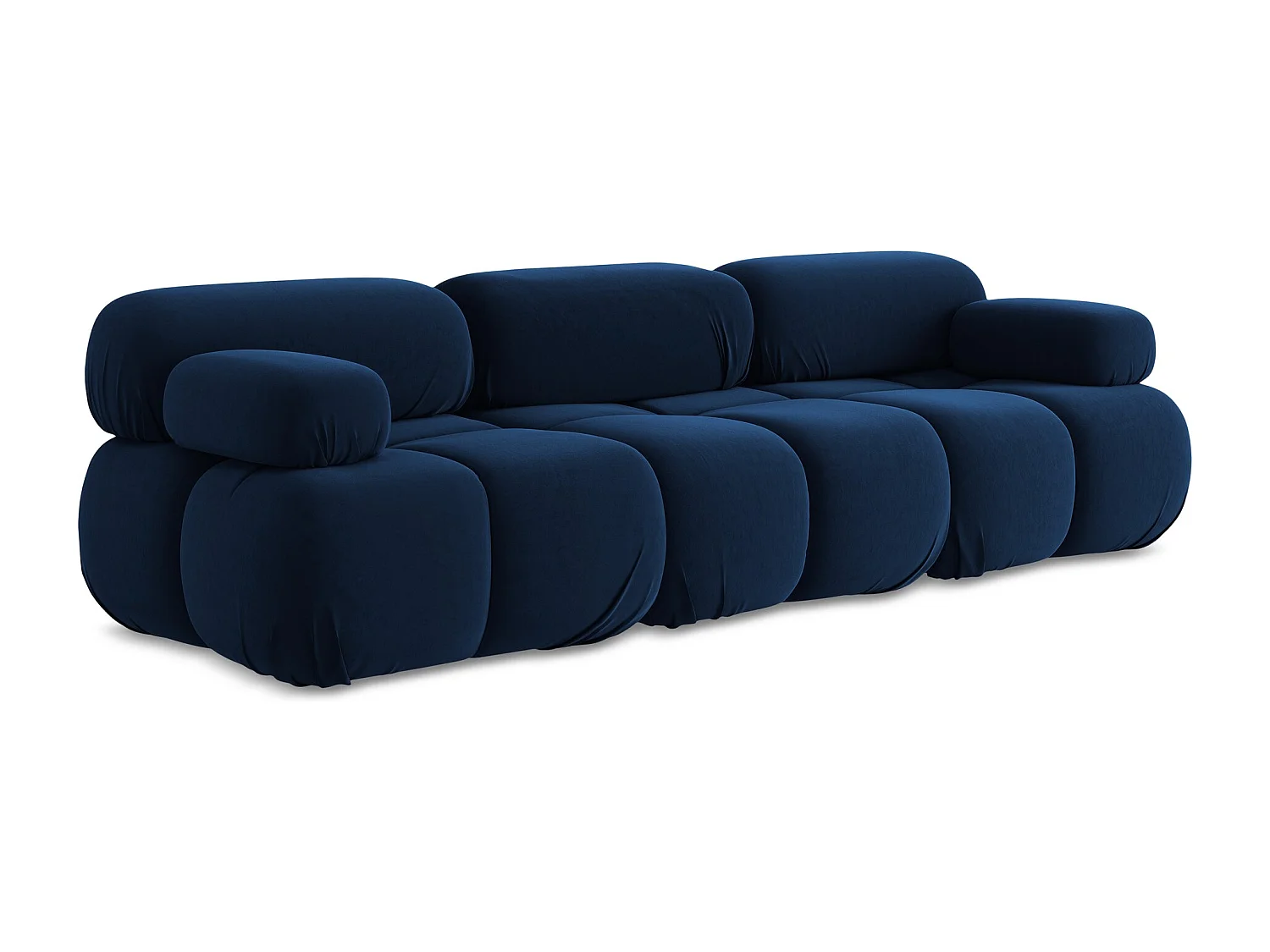 Modulares 3-Sitzer Sofa - - Samt - Königsblau - LOKUA