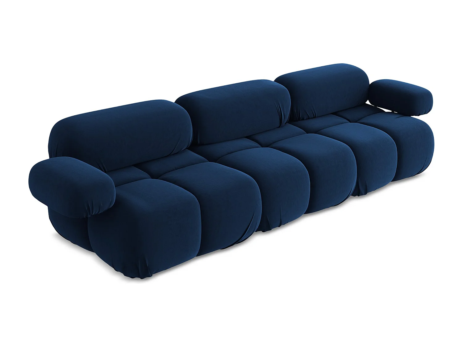 Modulares 3-Sitzer Sofa - - Samt - Königsblau - LOKUA