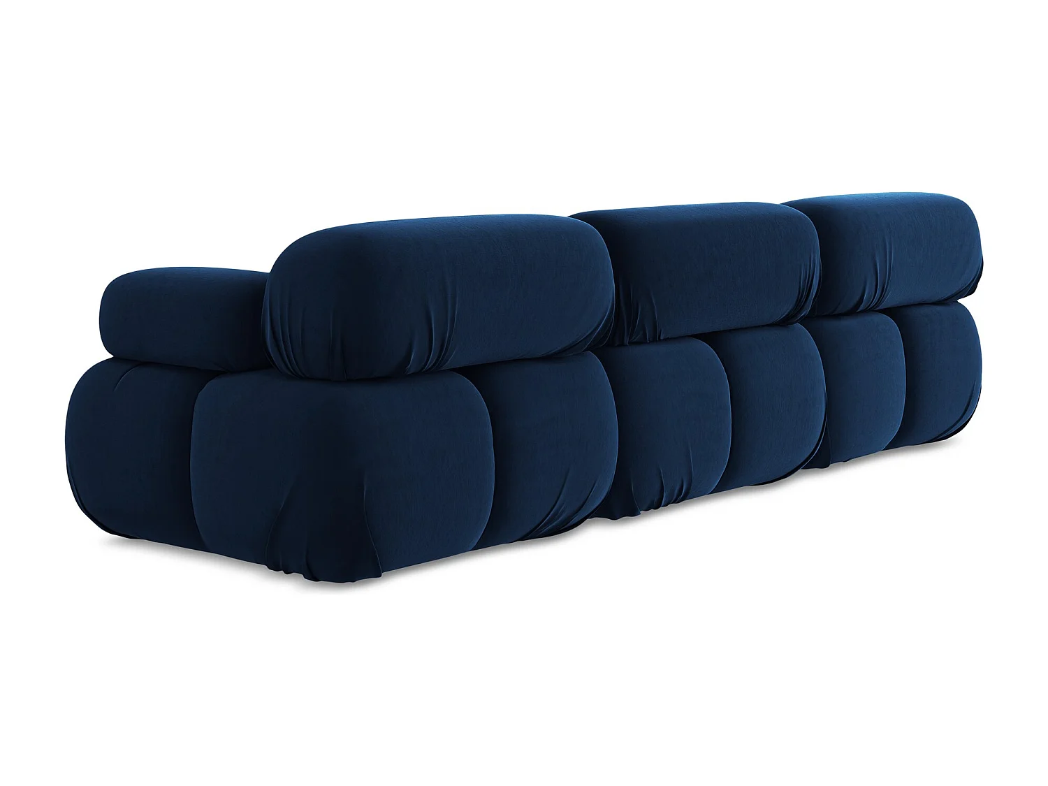 Modulares 3-Sitzer Sofa - - Samt - Königsblau - LOKUA